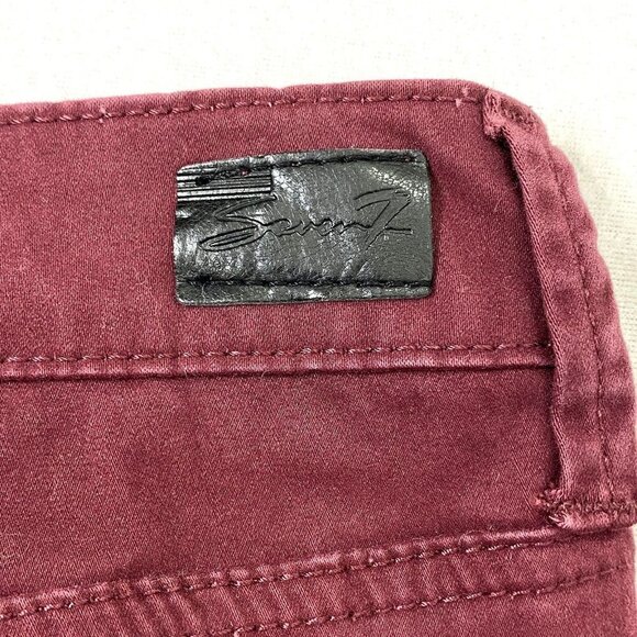 Seven7 High Rise Skinny Jeans Womens size 6 Skin Fit Denim Tapered Burgundy - Picture 11 of 16